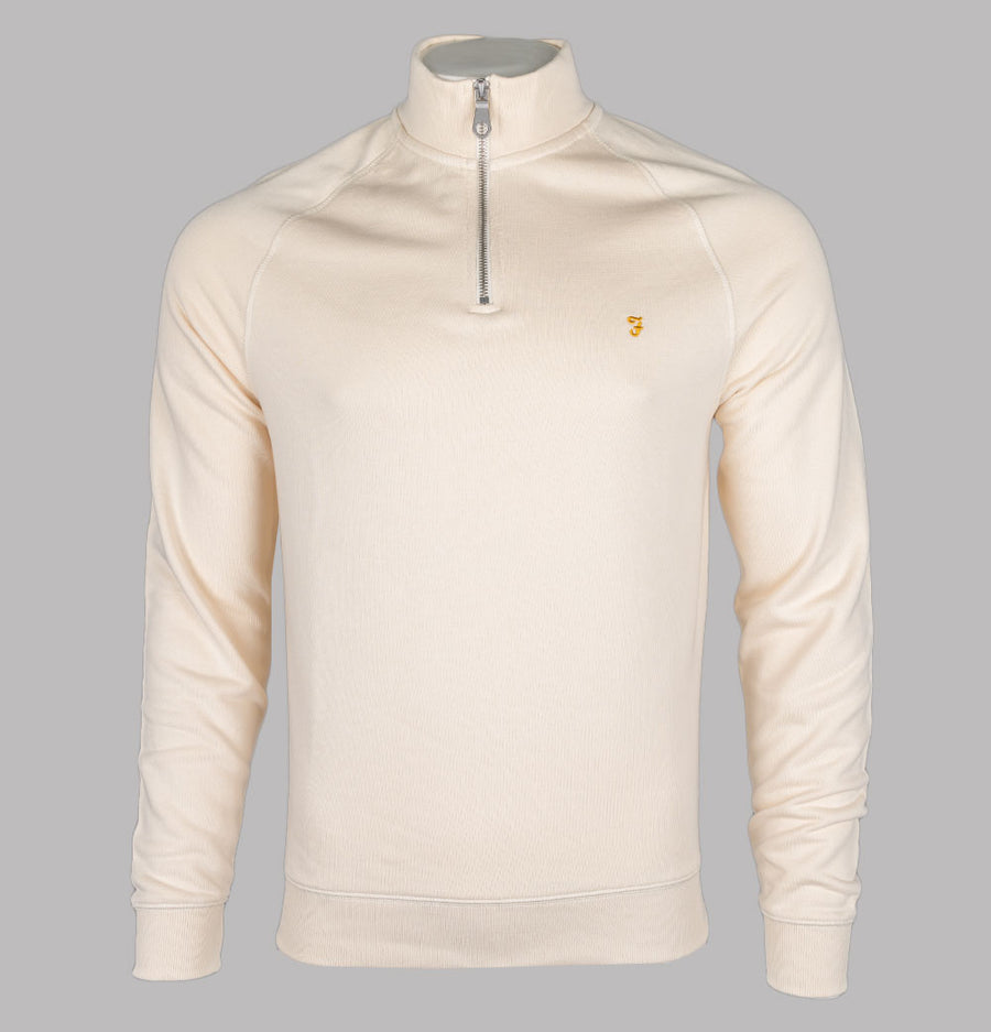 Farah Jim 1/4 Zip Sweatshirt Cream