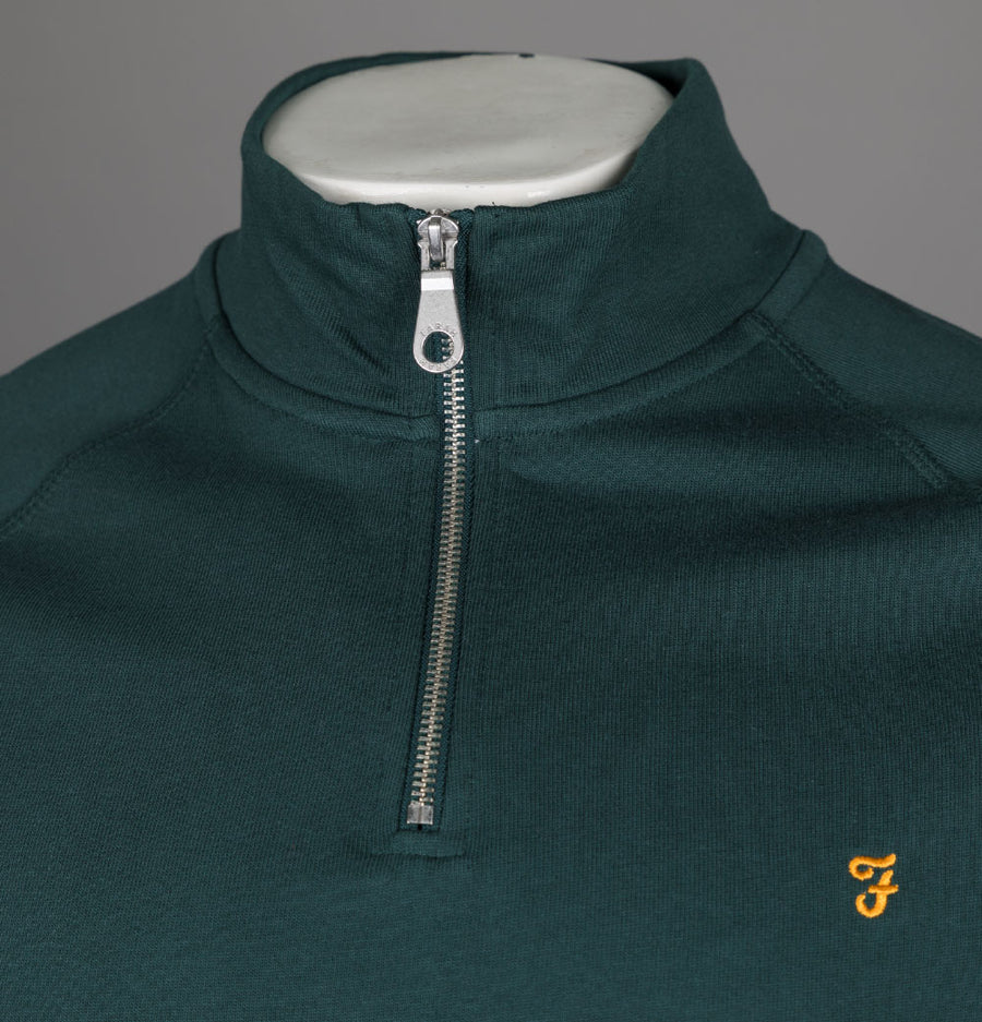 Farah Jim 1/4 Zip Sweatshirt Forest Green