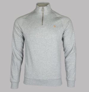 Farah Jim 1/4 Zip Sweatshirt Light Grey Marl