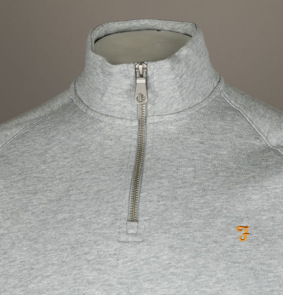 Farah Jim 1/4 Zip Sweatshirt Light Grey Marl