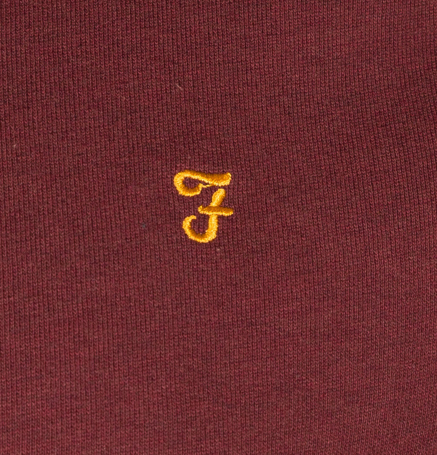 Farah Jim 1/4 Zip Sweatshirt Farah Red Marl