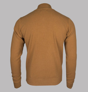 Farah Louder 1/4 Zip Sweatshirt Rich Tobacco