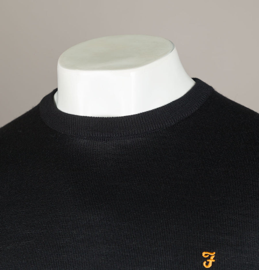 Farah Mullen Merino Wool Sweater Black