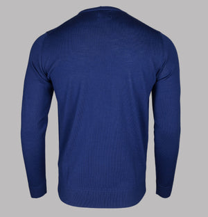 Farah Mullen Merino Wool Sweater Blue Peony