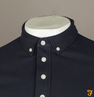 Farah Ricky LS Polo Shirt True Navy Blue