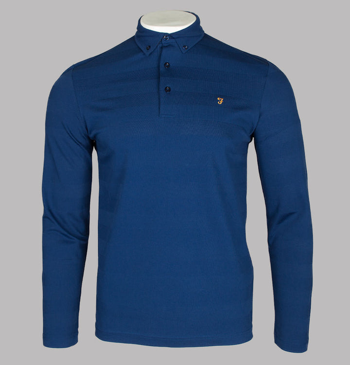 Farah Stapleton LS Polo Shirt Ultra Marine