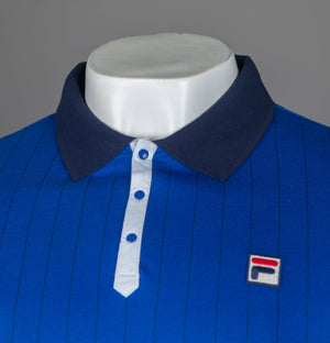 Fila Vintage BB1 Classic Striped Polo Bright Blue/Fila Navy