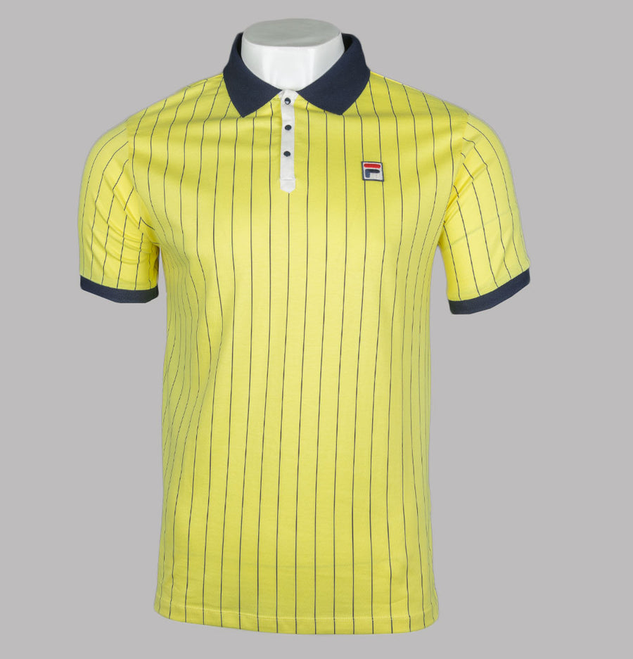 Fila Vintage BB1 Classic Striped Polo Shirt Limelight