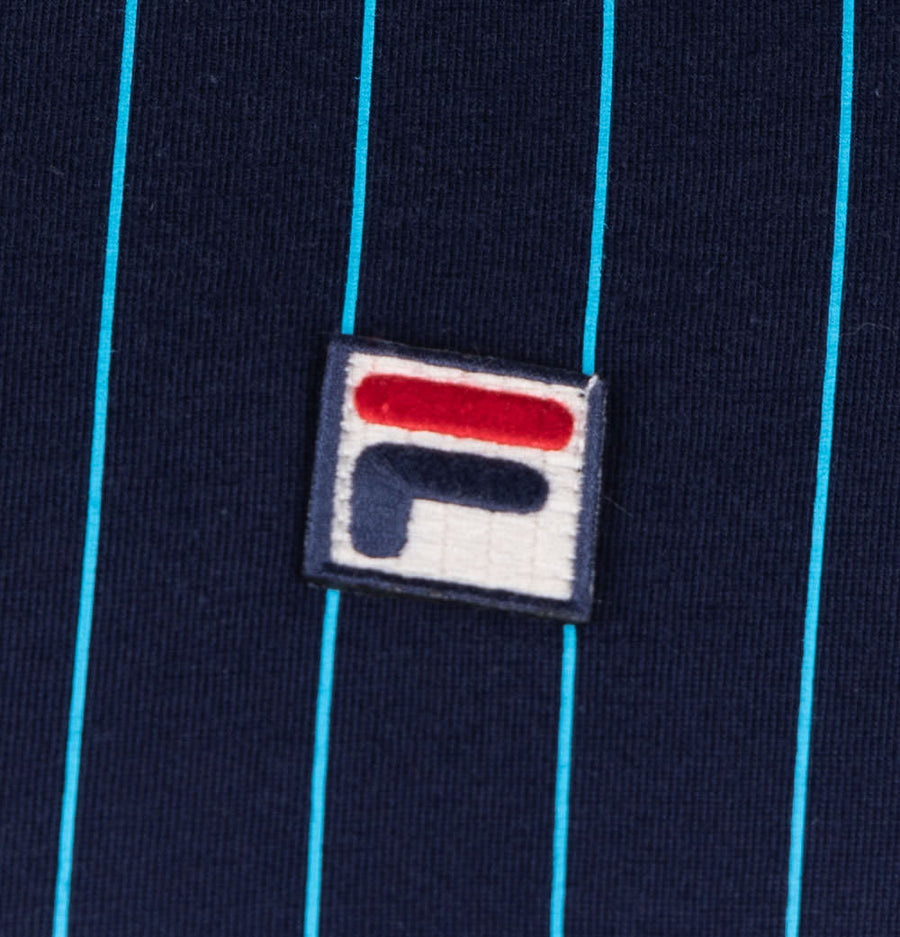 Fila Vintage BB1 Classic Striped Polo Shirt Navy