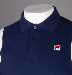 Fila Vintage Dawson Polo Shirt Navy