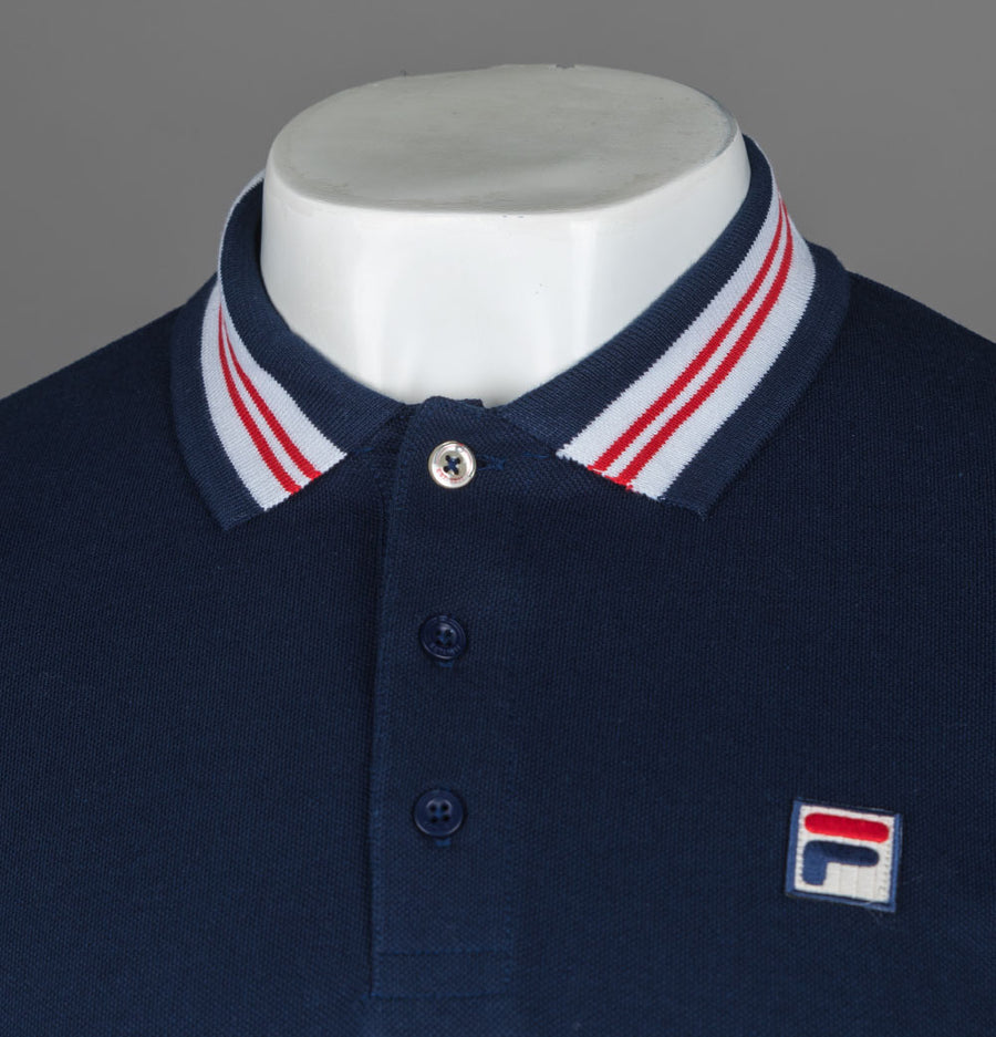 Fila Vintage Faraz Tipped Polo Shirt Fila Navy