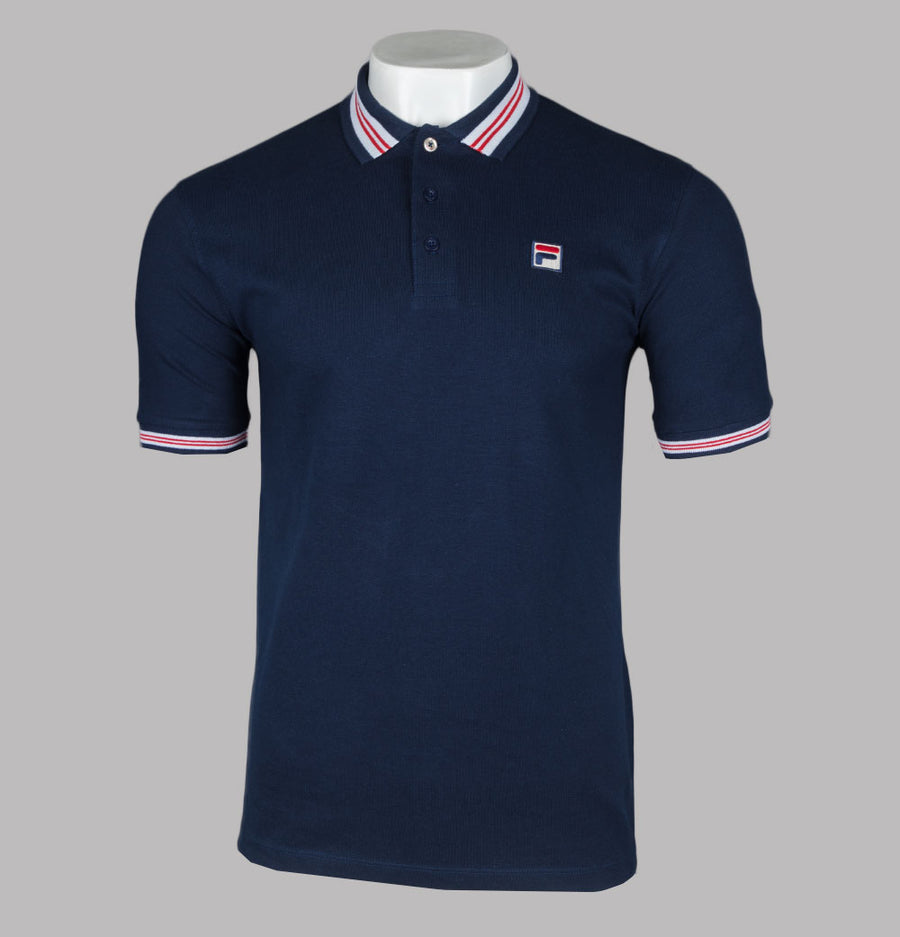 Fila Vintage Faraz Tipped Polo Shirt Fila Navy