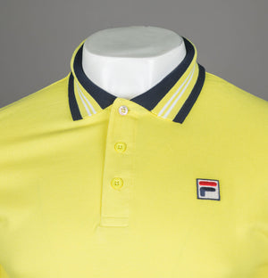 Fila Vintage Faraz Tipped Polo Shirt Limelight