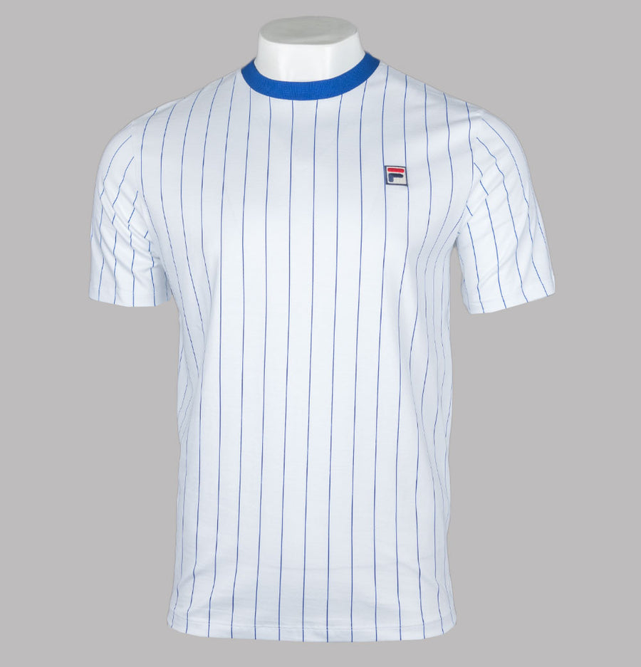 Fila Vintage Fionn Pin Striped T-Shirt White/Bright Blue