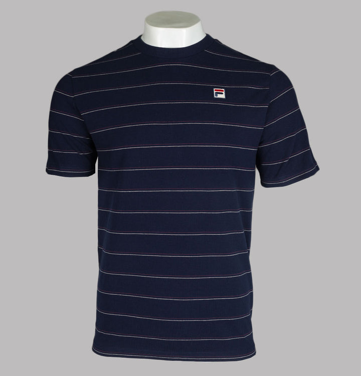 Fila Vintage Leon Stripe T-Shirt Navy