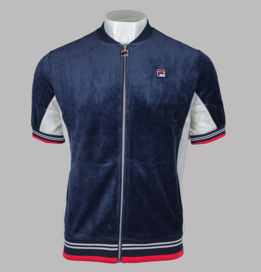 Fila Vintage Lucas SS Velour Track Top Fila Navy