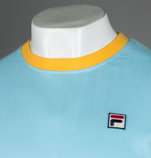 Fila Vintage Marconi Ringer T Shirt Sky Blue Amber Yellow Bronx Clothing