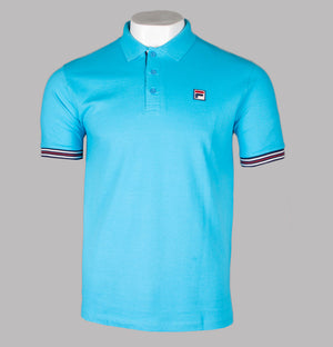 Fila Vintage Omari Heritage Stripe Polo Shirt Aquarius