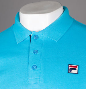 Fila Vintage Omari Heritage Stripe Polo Shirt Aquarius