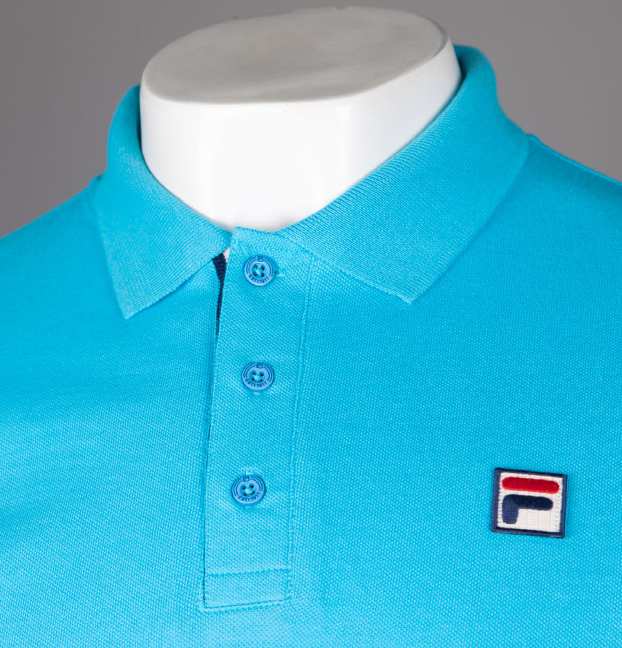 Fila Vintage Omari Heritage Stripe Polo Shirt Aquarius