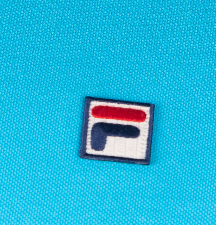 Fila Vintage Omari Heritage Stripe Polo Shirt Aquarius