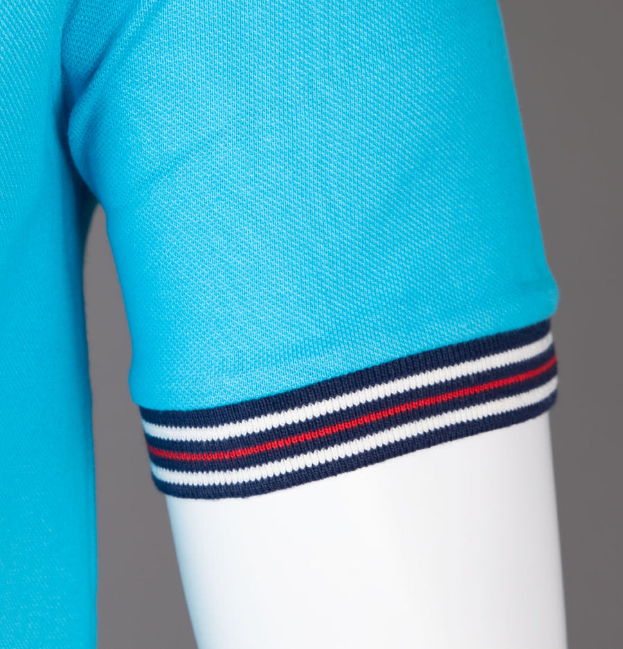 Fila Vintage Omari Heritage Stripe Polo Shirt Aquarius
