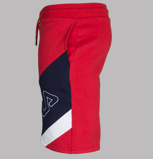 Fila Vintage Saburo Cut And Sew Striped Shorts Red