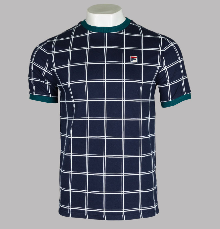 Fila Vintage Slate Ringer T-Shirt Navy