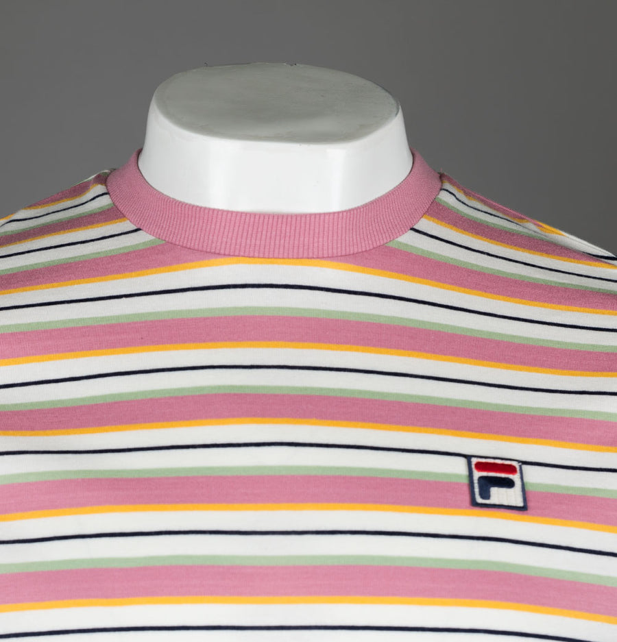 Fila Vintage Zar Stripe T-Shirt Egret/Foxglove