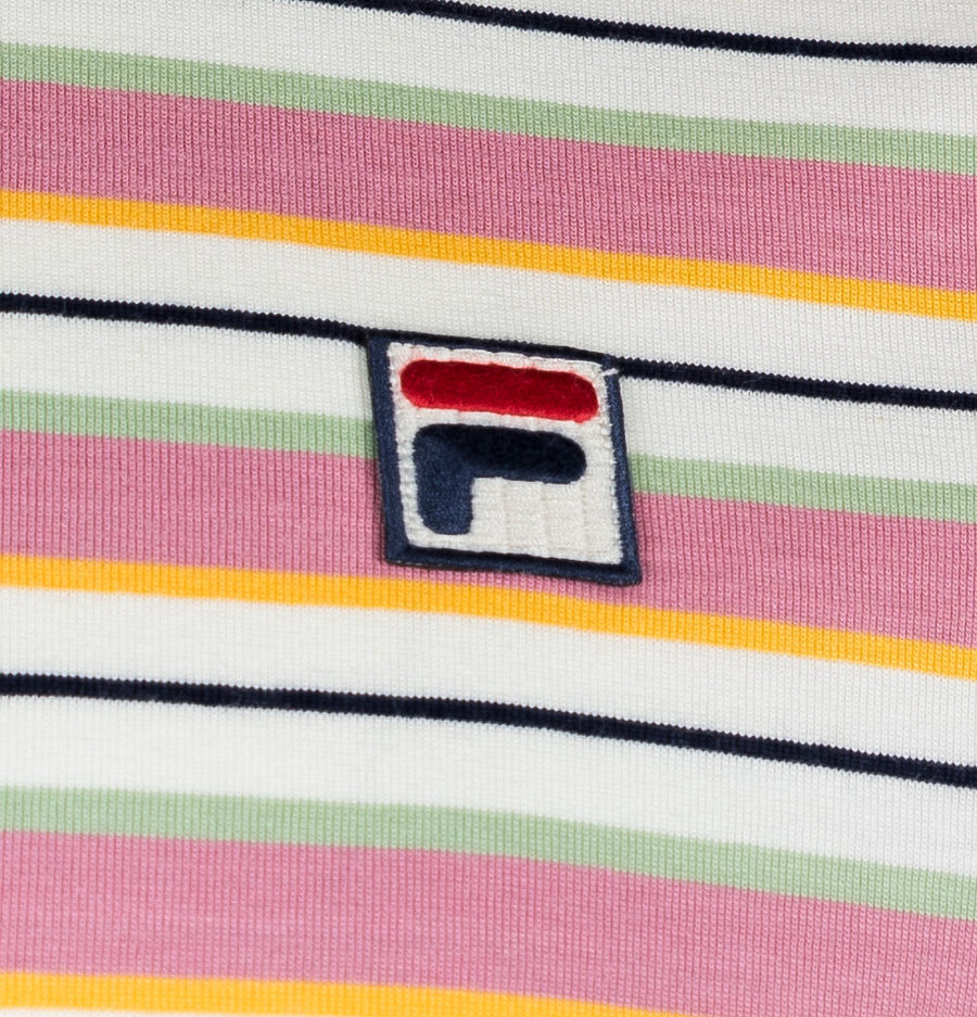 Fila Vintage Zar Stripe T-Shirt Egret/Foxglove