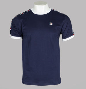 Fila Vintage Luca Tape T-Shirt Navy