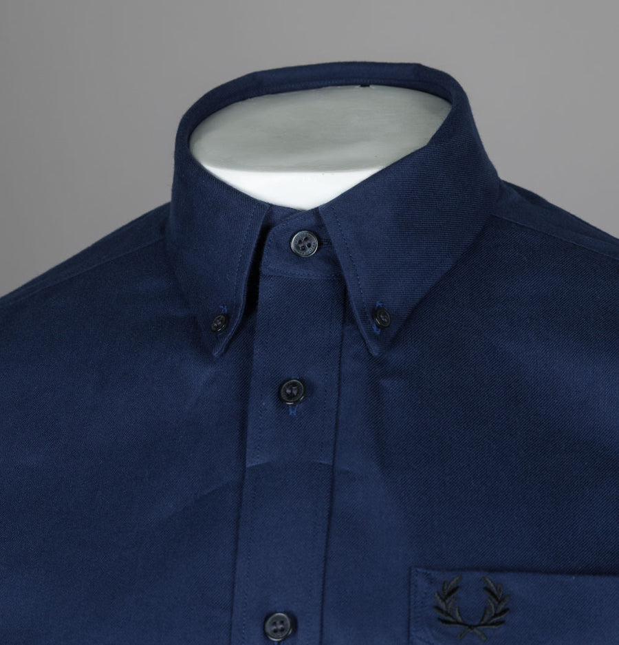 Fred Perry Brushed Oxford Shirt Carbon Blue