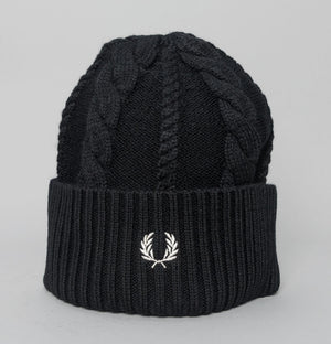 Fred Perry Cable Knit Beanie Black