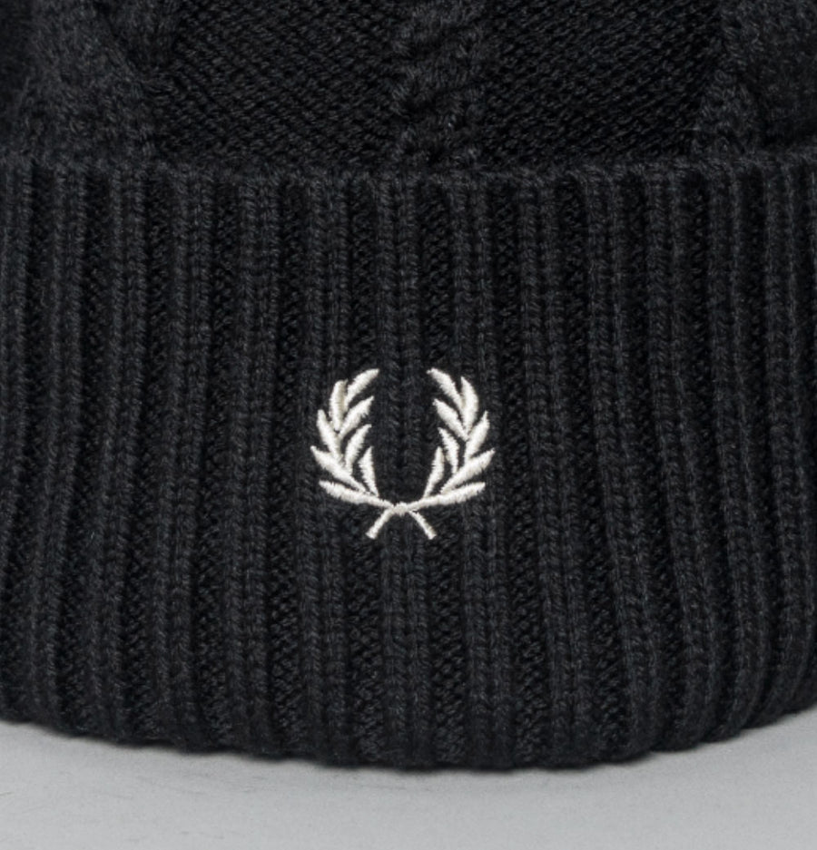 Fred Perry Cable Knit Beanie Black