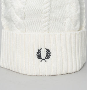 Fred Perry Cable Knit Beanie Ecru