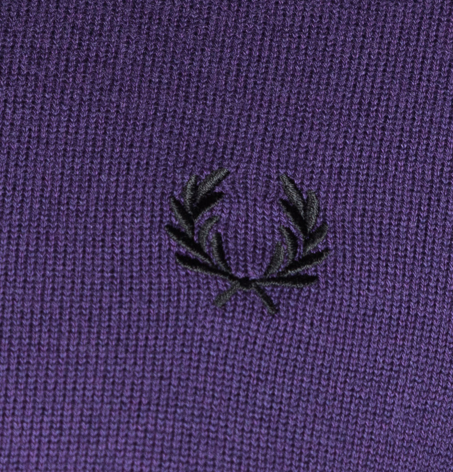 Fred Perry Classic Crew Neck Jumper Purple Heart