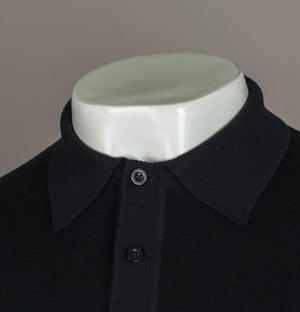 Fred Perry Contrast Panel Knitted Polo Shirt Black