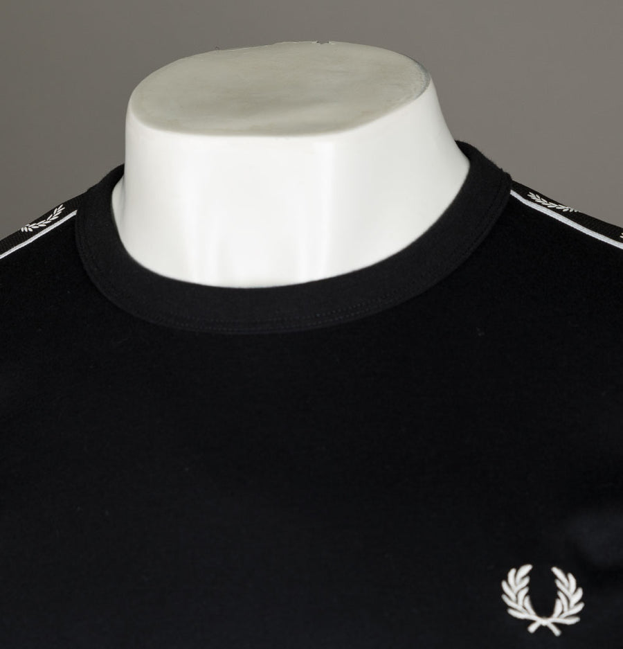 Fred Perry Contrast Tape Ringer T-Shirt Black