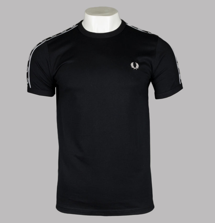 Fred Perry Contrast Tape Ringer T-Shirt Black