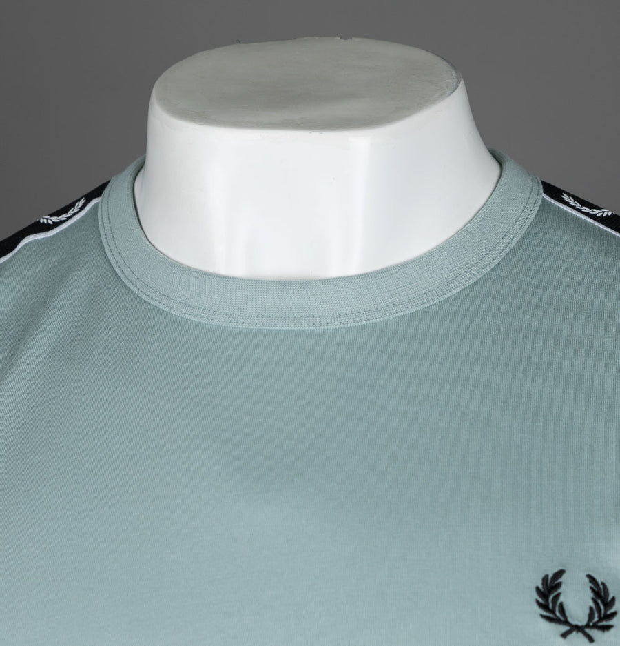 Fred Perry Contrast Tape Ringer T-Shirt Silver Blue