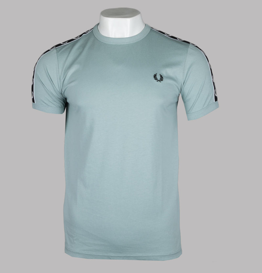 Fred Perry Contrast Tape Ringer T-Shirt Silver Blue