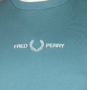Fred Perry Embroidered Logo Sweatshirt Ash Blue