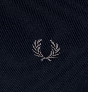 Fred Perry LS Twin Tipped Polo Shirt Navy/Gunmetal