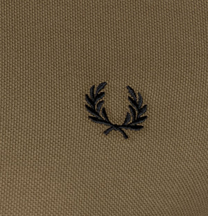 Fred Perry LS Twin Tipped Polo Shirt Shaded Stone