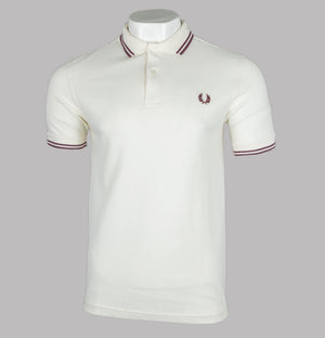 Fred Perry M3600 Polo Shirt Ecru/Oxblood