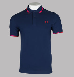 Fred Perry M3600 Polo Shirt French Navy/Magenta