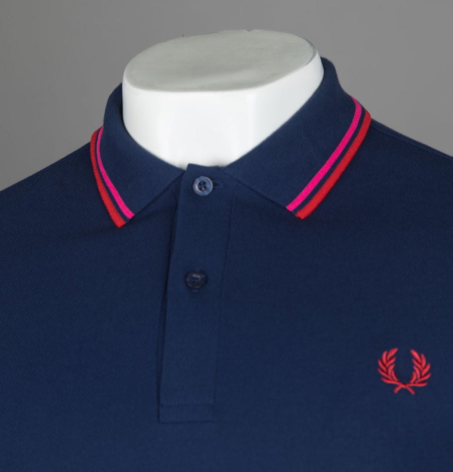 Fred Perry M3600 Polo Shirt French Navy/Magenta