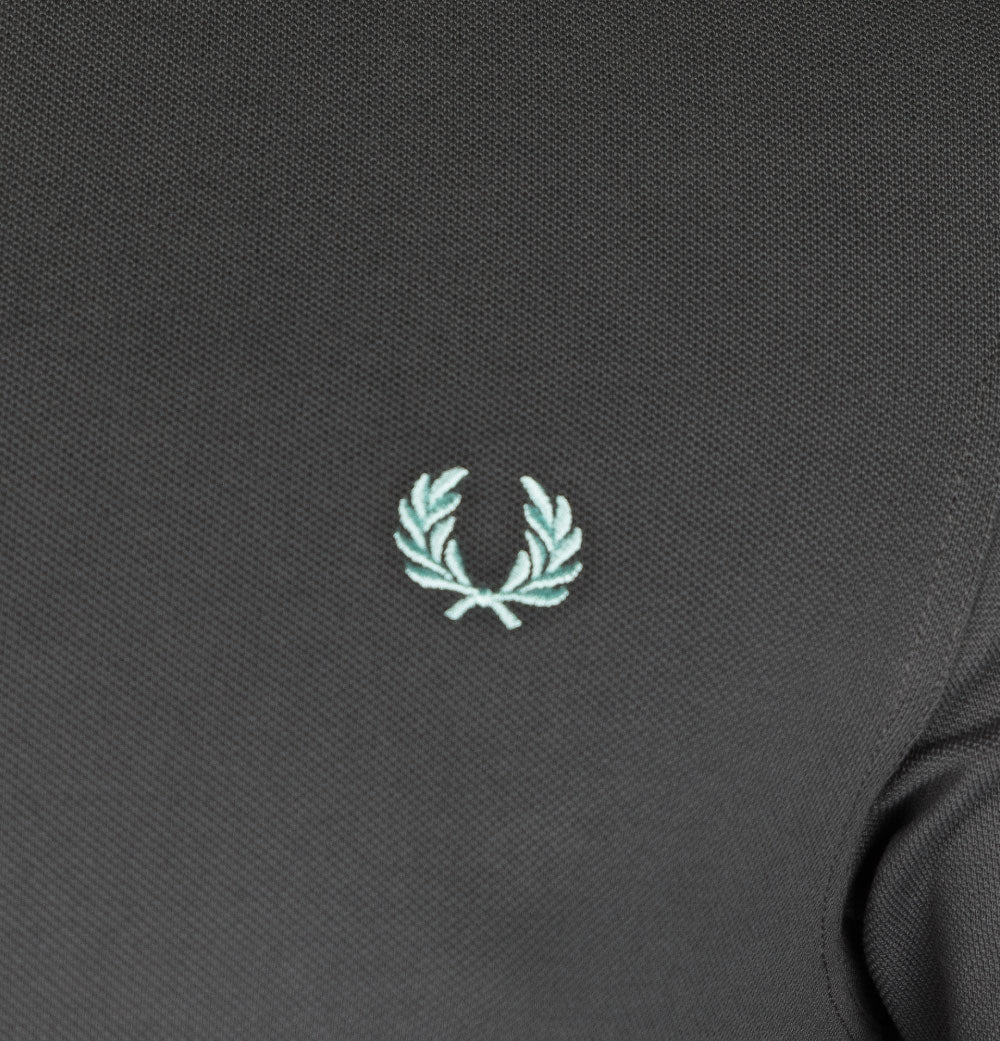 Fred Perry woven panel polo shirt in brighton blue