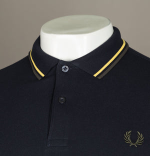 Fred Perry M3600 Polo Shirt Navy/1964 Yellow