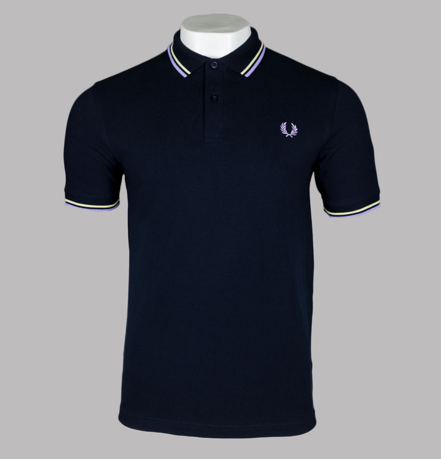 Fred Perry M3600 Polo Shirt Navy/Wax Yellow